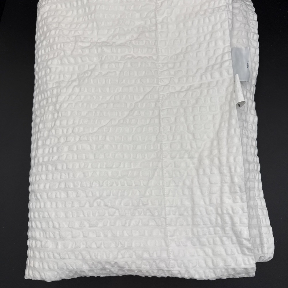 Cuddledown Twin Flat Sheet White Textured 65" x 95"